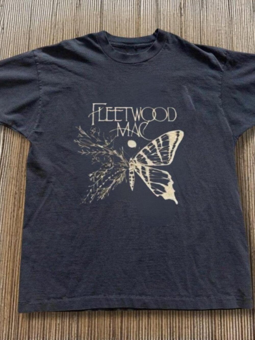 Botanical Moth Graphic Tee – Dark Charcoal Alternative Nature T-Shirt